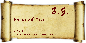 Borna Zóra névjegykártya